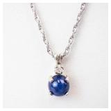 Sterling Silver Necklace with Mini Star Sapphire CZ Accent