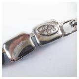 Vintage Weiss Emerald-Cut Blue Tone Crystal Bracelet - Silver Tone