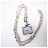 Jewel Kade Reversible Butterfly Necklace Pendant on Chunky Chain