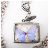 Jewel Kade Reversible Butterfly Necklace Pendant on Chunky Chain