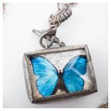 Jewel Kade Reversible Butterfly Necklace Pendant on Chunky Chain