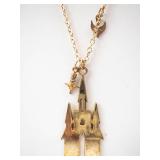 Disney Castle Pendant Necklace with Dove Charm