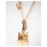Disney Castle Pendant Necklace with Dove Charm
