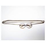 Rhinestone Glasses Pendant Necklace - Gold-Tone Double Circle Frames
