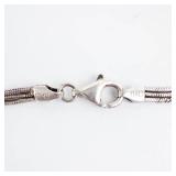 Gorgeous Sleek Sterling Silver Multi-Strand Necklace with Ball Bead -16"