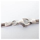 Gorgeous Sleek Sterling Silver Multi-Strand Necklace with Ball Bead -16"
