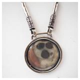 Shabool DIDAE Handmade Sterling Silver Round Pendant on Foxtail Chain, 16 in
