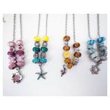 Assorted Beaded Necklaces & Charm Bracelet (Lot of 5)