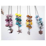 Assorted Beaded Necklaces & Charm Bracelet (Lot of 5)