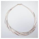 GORGEOUS Milor Sterling Silver Reversible Collar Necklace 16 Inch
