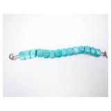Simulated Turquoise Bead Bracelet with Silver-Tone Clasp