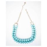 BAUBLERAR Simulated Turquoise Bead Necklace - Double Strand, 15 to 20 Inches