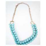 BAUBLERAR Simulated Turquoise Bead Necklace - Double Strand, 15 to 20 Inches