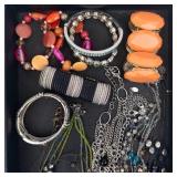 Assorted Costume Jewelry - Bracelets, Necklaces & Beads Tray