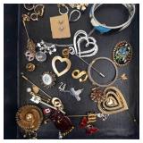 Assorted Vintage Costume Jewelry - Rings, Brooches, Bracelets, Earrings, Necklaces
