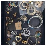 Assorted Vintage Costume Jewelry - Rings, Brooches, Bracelets, Earrings, Necklaces
