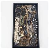 Assorted Costume Jewelry Lot - Pearls, Beads, Chains & Charms