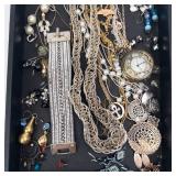 Assorted Costume Jewelry - Necklaces, Bracelets, Earrings & Watches
