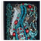 Turquoise Bead Jewelry - Assorted Necklaces & Bracelets with Red Coral Accents