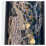 Assorted Costume Jewelry Lot - Pearl Strands, Turquoise Inlays and Bead Chains