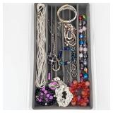 Assorted Costume Jewelry Tray - Pearl and Bead Necklaces, Bracelets & Accessories