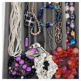 Assorted Costume Jewelry Tray - Pearl and Bead Necklaces, Bracelets & Accessories
