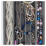 Assorted Costume Jewelry Tray - Pearl and Bead Necklaces, Bracelets & Accessories