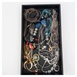 Assorted Costume Jewelry Necklaces & Bracelets Tray