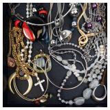 Assorted Costume Jewelry Necklaces & Bracelets Tray