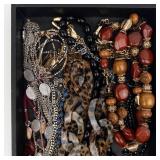 Assorted Costume Jewelry - Beaded Necklaces, Chains & Charms in Box
