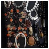 Assorted Costume Jewelry Necklaces & Bracelets - Pearl, Bead, Stone & Wood Mix