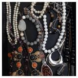 Assorted Costume Jewelry Necklaces & Bracelets - Pearl, Bead, Stone & Wood Mix