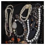 Assorted Costume Jewelry Necklaces & Bracelets - Pearl, Bead, Stone & Wood Mix