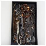 Assorted Costume Jewelry Lot - Necklaces, Bracelets, Beads & Charms