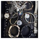 Assorted Costume Jewelry Watches, Bracelets, Necklaces & Rings