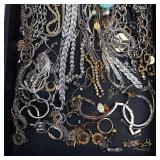 Assorted Costume Jewelry Lot - Turquoise Pendant, Chains, Bracelets & Rings