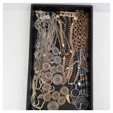 Assorted Costume Jewelry Necklaces & Bracelets - Mixed Metal Chains & Beads