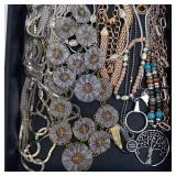 Assorted Costume Jewelry Necklaces & Bracelets - Mixed Metal Chains & Beads