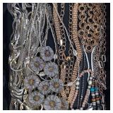 Assorted Costume Jewelry Necklaces & Bracelets - Mixed Metal Chains & Beads