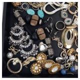 Assorted Costume Jewelry Lot - Turquoise Cabochon Accents, Pearls & Rhinestones