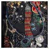 Assorted Costume Jewelry Lot - Necklaces, Earrings, Bracelets & Rings