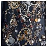 Assorted Costume Jewelry - Gold-Tone & Silver-Tone Necklaces, Bracelets & Rings