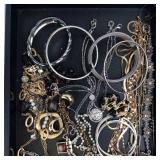 Assorted Costume Jewelry - Gold-Tone & Silver-Tone Necklaces, Bracelets & Rings