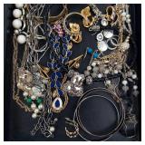 Assorted Costume Jewelry Lot - Necklaces, Bracelets & Earrings Tray
