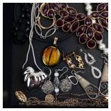 Assorted Costume Jewelry Lot - Necklaces, Bracelets, Earrings & More