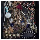 Assorted Costume Jewelry Necklaces & Bracelets with Tassel Pendant, Disc Pendants & Beads