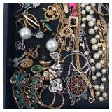 Assorted Costume Jewelry Lot - Necklaces, Bracelets, Earrings & Rings (Mixed Brands)