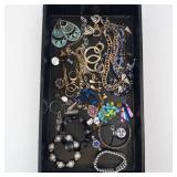Assorted Costume Jewelry Lot - Bracelets, Necklaces, Earrings & Charms