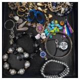 Assorted Costume Jewelry Lot - Bracelets, Necklaces, Earrings & Charms