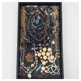 Assorted Jewelry Necklaces & Beads Lot - Mixed Metals, Pendants & Charms
